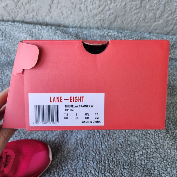 Lane Eight Women’s Relay Trainer Shoes Size 9 Unisex Hibiscus Sneakers Athletic - Picture 6 of 8
